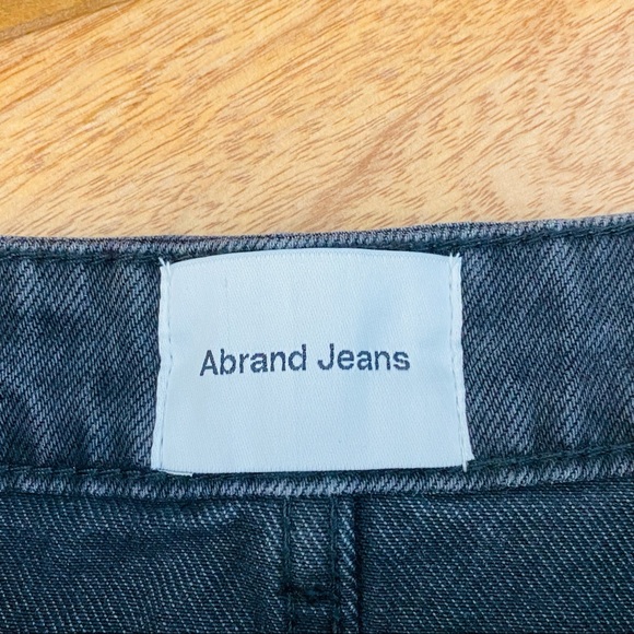 Abrand Womens A-Line Denim Skirt Black Raw Hem Size 12 30 NWT - Picture 5 of 7